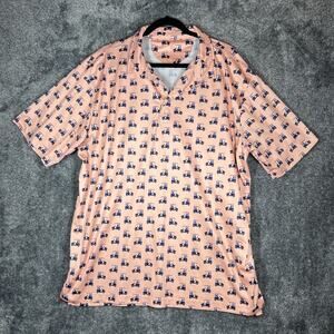 Elliot Collection Polo Shirt Mens XL Golf Cart Print Performance Casual Golf